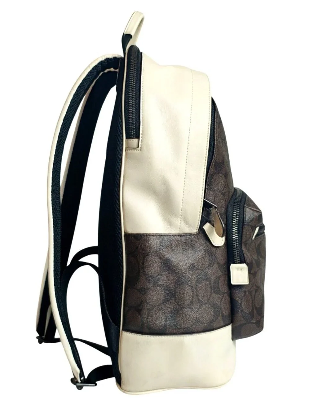 Coach West Backpack Signature Canvas Varsity Motif Leather Trim Limited Edition